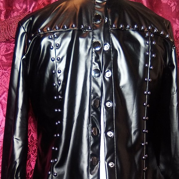 Liquid Leather Look Shirt. bnwt - Picture 12 of 13